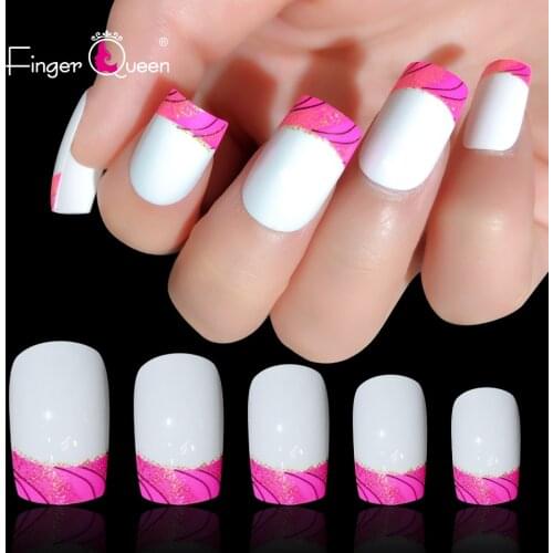 24pcs Box White Pink Children Nails Art Artificial Fake Withsupplies For Professionals Tools Adhesive Nail Sticker Daisy French
