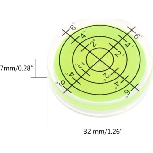 32x7mm Bulls-eye Bubble Degree Marked Surface Level For Camera Circular