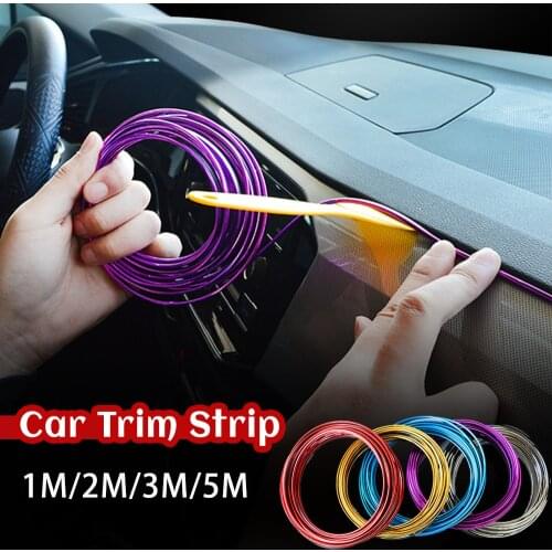 5M Car Dashboard Door Edge Insert Trim Styling Interior Decorative Moulding Universal Auto Accessories Insert Strip With Scraper