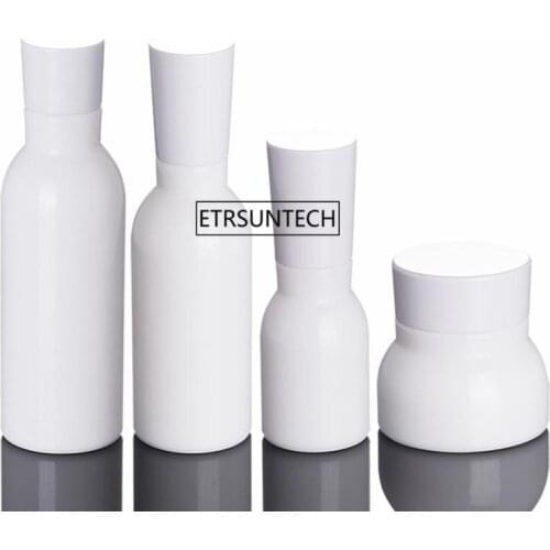 50pcs 40ml White Glass Lotion Bottle 50g Cream Jar Empty Refillable Bottle Cosmetic Containers Packaging F3639