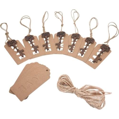 50pcs Wedding Souvenirs Skeleton Bottle Opener + Tags Wedding Favors and Gifts for Guest Party Favors Festive Party Supplies