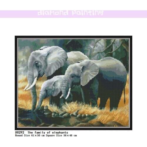 Diamond Painting The Family of Elephants 5D DIY Full Drill Home Decor Tools Complete Square Round Animal Kits Diamond Embroidery