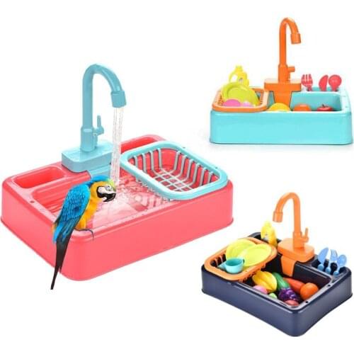 Bird Feeder Automatic Parrot Bathtub Swimming Pool Faucet Parrot Bath Shower Water Dispenser Bird Cage Bathroom Parrot Toys