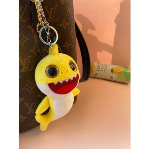 16cm high quality Plush shark keyring stuffed fashion mobile phone accessory bag keychain pendant soft doll gift girlfriends