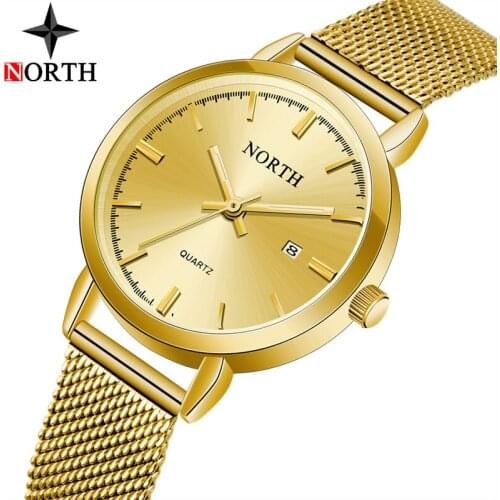 NORTH Luxury Brand Women Watches Fashion Casual Quartz Watch Women Stainless Steel Waterproof Business Lady Watches Reloj Mujer