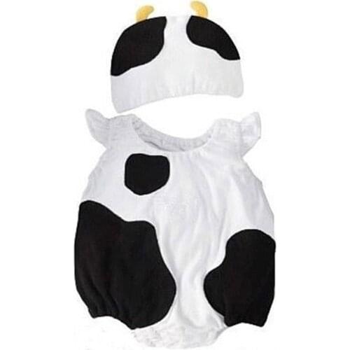 Baby Romper Clothes Boys Girls Animal Cute Cow Baby Jumpsuit With Cap Summer Rompers Kids Fashion Party Clothing