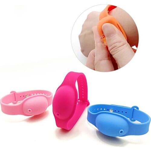 15ml Disinfectant Dispensing Silicone Bracelet Portable Soap Shampoo Hand Sanitizer Dispenser Wristband Gift 1*Drop Bottle