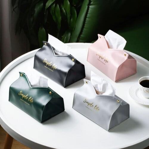 Leather Foldable Paper Holder Nodic Tissue Case Table Decor Napkin Dispenser Hand Towel Bag Kitchen Toilet Paper Box