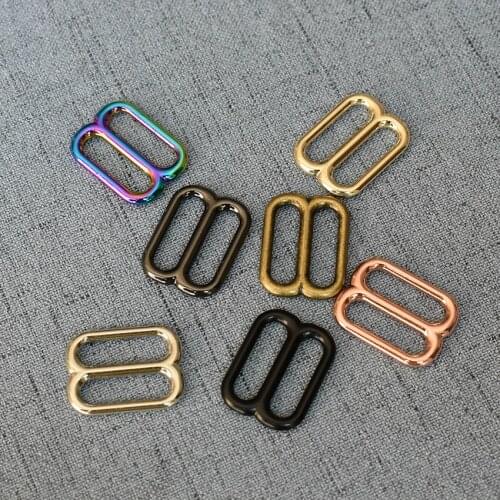 100 Pcs/Lot 20mm Metal Slider Tri-glide Buckle use for Bag Strap Clasp Handbag Web Belt Adjust Round DIY Leather Accessory
