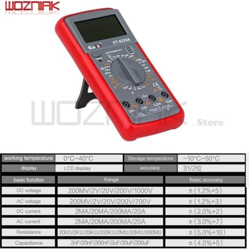 A multimeter Digital Pocket High-precision Auto Range Anti Burning Digital Display Capacitance Meter Universal Meter Ammeter