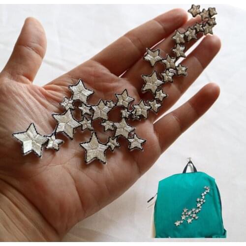 Fashion iron on bamboo letter stars patches for clothing diy embroidery ironing applique parches sticker for bags backpack jeans