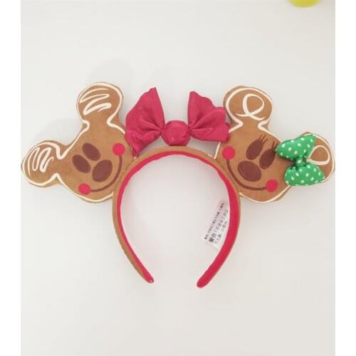 Disney park Mickey Minnie bowknot Headband Head ornament Christmas dance decoration New Years gifts for children