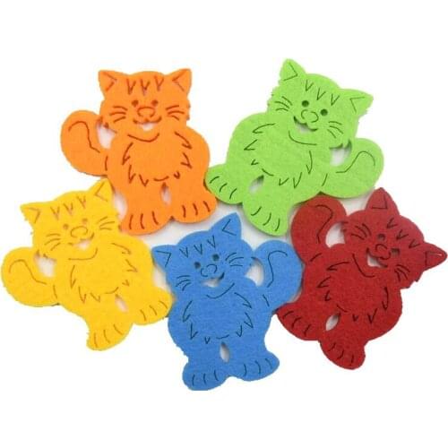 Multicolored cute cat Free Cutting Felts For Children Handmade Kindergarten Decor Room Non-Woven Felting Fabric Applique