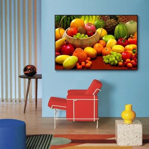 A Variety Of Fruits Canas Art Pictures For Kitchen Room Wall Posters And Prints Kitchen theme Canvas Art Prints Wall Art Decor