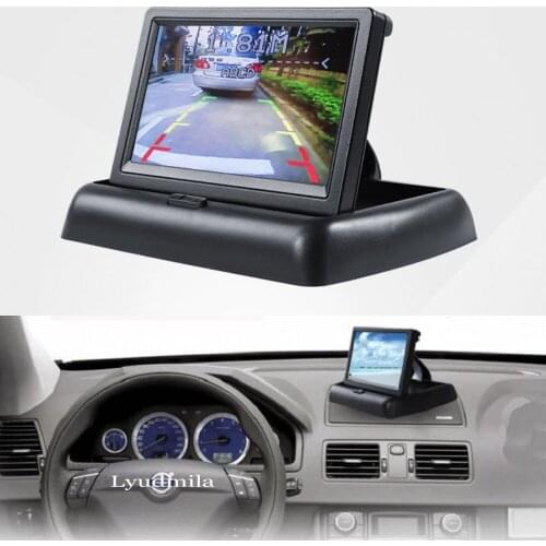 4.3 inch Foldable Car Rear View Monitor Reversing Color LCD TFT Display Screen For Vehicle Backup Rearview Camera NTSC/PAL