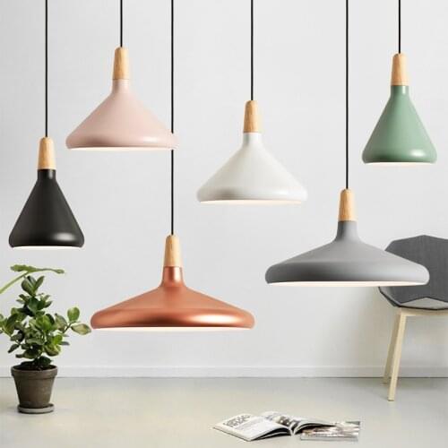 Modern Led Pendant Lamp Aluminum Lampshade Nordic Round Hanging Light Fixuture Suspension Lights Dining Room Cafe Restaurant Bar