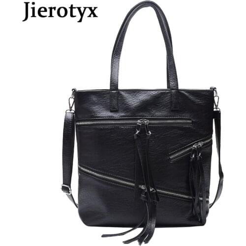 JIEROTYX Fashion Tassel Luxury Handbags Women Bags Ladies Vintage PU Leather Shoulder Bags Tote Crossbody Bags For Women 2020