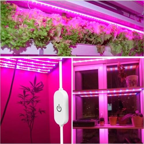 LED Phyto Lamp 1m 2m 5V USB 3 Colors Full Spectrum LED Grow Light Diode Tape Lamp SMD 2835 Dimmable Fitolampy for Plants Seeds