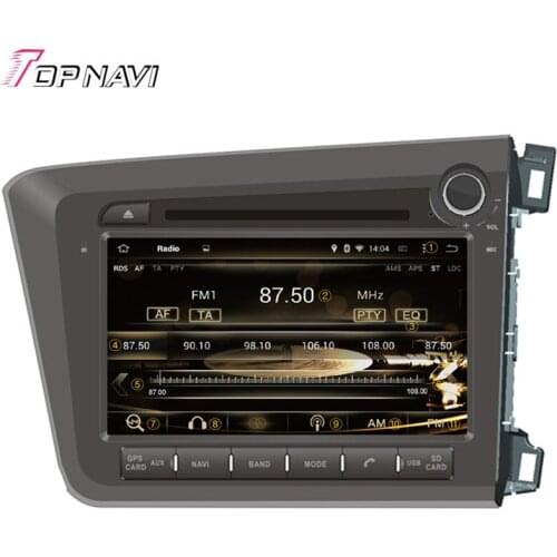 Topnavi 8'' Quad Core Android 6.0 Car GPS Navigation for CIVIC Right Driving 2012- For Honda Autoradio DVD Multimedia Audio