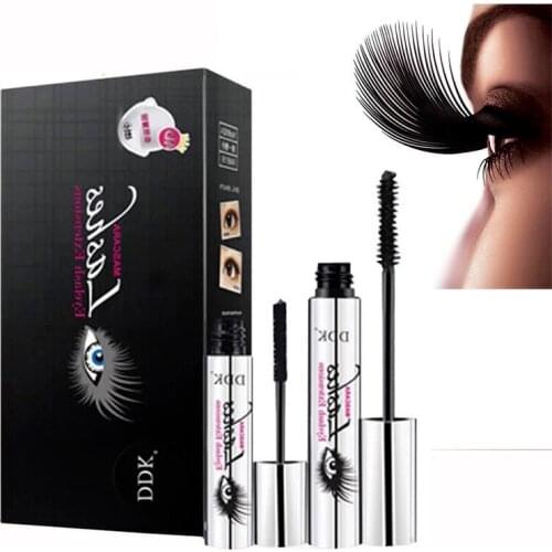 Ddj-Magic Black 4d Silk Fiber Mascara, DiDi Cat Mascara, Eyelash Extension, Volumizing Lengthening, Waterproof Cosmetics, 2 Pcs