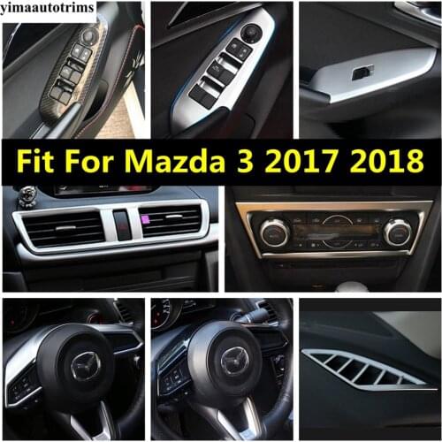 Lapetus Accessories For Mazda 3 AXELA Sedan Hatchback 2017 2018 Inside Door Handle Panel Surround Window Frame Cover Trim 4 Pcs