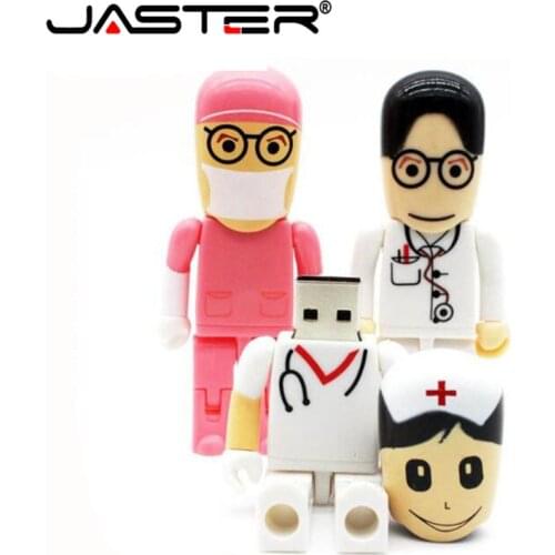 JASTER Mini Doctors nurse USB Flash Drive dentist Pen drive Gift cartoon pendrive 4GB/8GB/16GB/32GB/64GB/128GB Memory stick