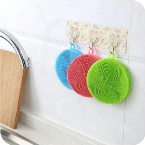 Magic Silicone Dish Bowl Cleaning Brushes Scouring Pad Pot Pan Wash Brushes Cleaner Kitchen Tool LX4517