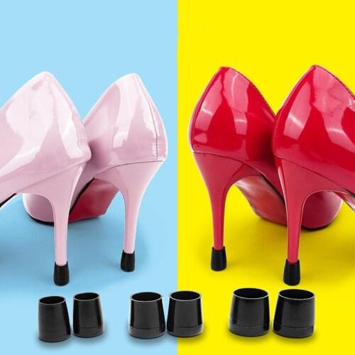 1 Pairs Heel Protectors Caps High Heeler Stiletto Shoes Covers Caps Bottom Stripe Antislip Heel Tips