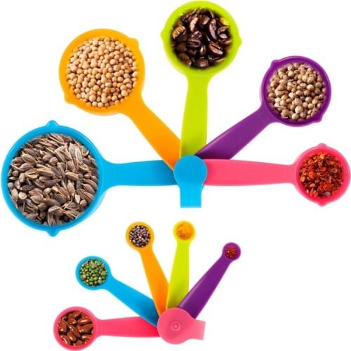 10pcs/set Measuring Spoons Colorful Plastic Measure Spoon Useful Sugar Cake Baking Spoon Kitchen Baking Measuring Tools