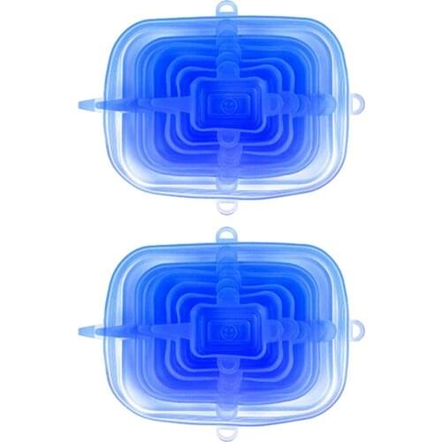 12pcs Silicone Stretch Lids Seal Cover Freezer Safe For Bowls Dishes Cups