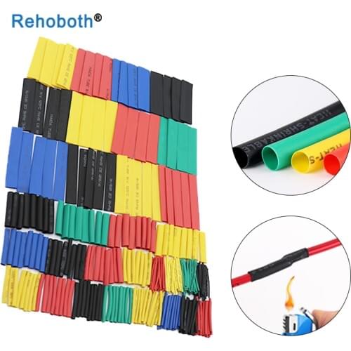 164pcs 1 Pack 2:1 Heat Shrink Tube Set Butt Connector Heat Shrinkable Tubings Vinyl Wire Cable Insulated Sleeving