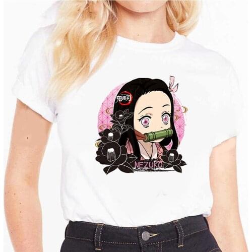 2021 Fashion T-shirt Demon Slayer Personality T-shirt Women Kimetsu No Yaiba Japanese Anime Casual Tshirt