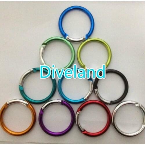 6pcs Scuba diving Aluminum alloy Carabiner Spring O-Ring Round Buckles Snap Clips Handbags Round Push Trigger Hooks Carabiner