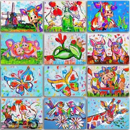 5D DIY Diamond Painting animals Color cow bird pig home decor Full Square&Round Diamond mosaic Diamond embroidery Cross stitch
