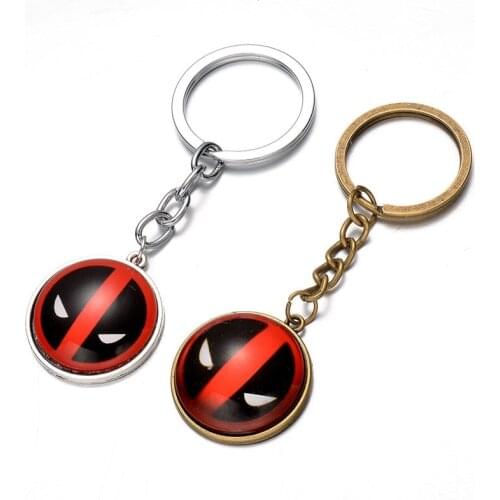 2017 New 8cm Anime Catoon X-men figure gemstone pendant Deadpool top keychain toys