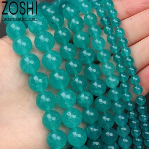 Lake blue Jades Stone Beads amazonite Amazons Jaspers Round Beads For Jewelry Making 15 inch DIY Bracelets 4-12mm