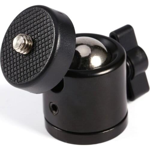 Black Color 360 Degree Mini Tripod Ball Head Ballhead 1/4"Screw Mount Stand DSLR DV Camera DSLR Camera Accessories