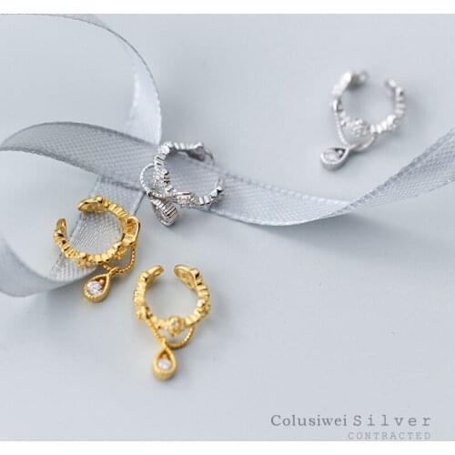 COLUSIWEI New 925 Sterling Silver Dazzling Zircon Gold Color Luxury Clips Earring for Women Fine Jewelry Without Pierced Ears