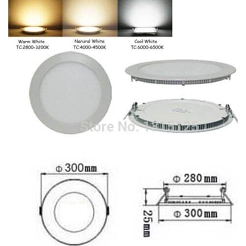 Dimmable Ulthra Thin 24w Led Panel Lights, Holiday round Recessed Ceiling Light for Home Living Room Illumination+free Shipping
