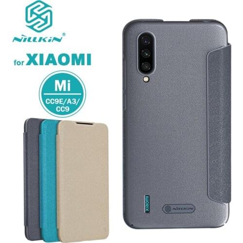 Xiaomi CC9/CC9e/A3 Flip Case NILLKIN Sparkle Series Plastic PU Leather Case for xiaomi cc9/cc9e/A3 case flip cover free shipping