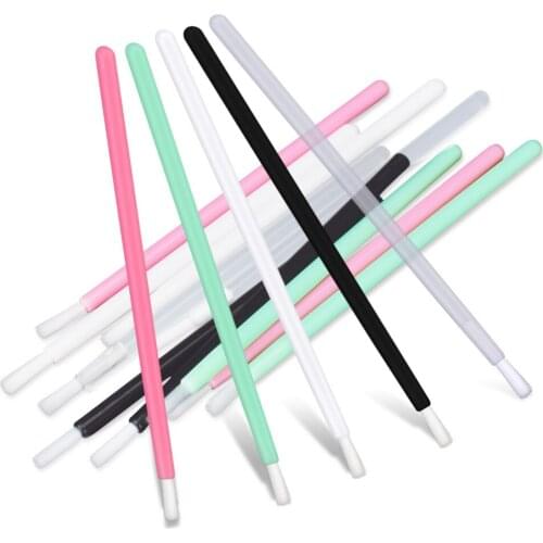 Hotsell New Fashion Disposable Nylon Hair EYELINER Lip Brush Makeup 100cs Lipstick cotton swab For Makeup