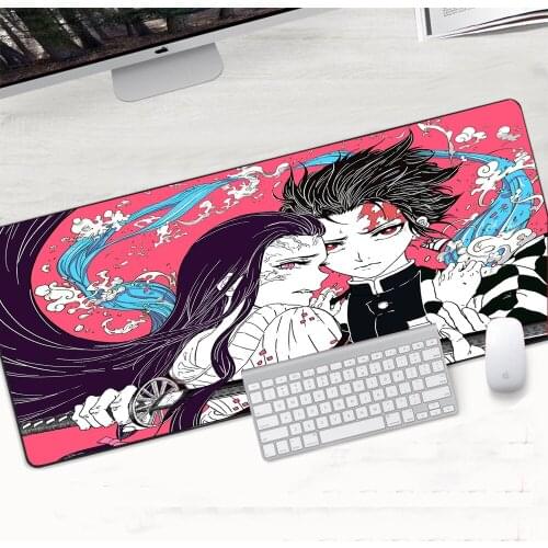 High-definition Printing Game Player Lock Edge Anime Demon Killer Mouse Pad Xxl 90x40cm Keyboard Computer Desk Mat Csgo Mousepad