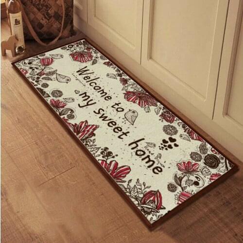 Coral Velet Welcome Home Door Mats In door Corridor Mats Non-slip Kitchen Rugs Bedroom Floor Carpets Bedside Mats