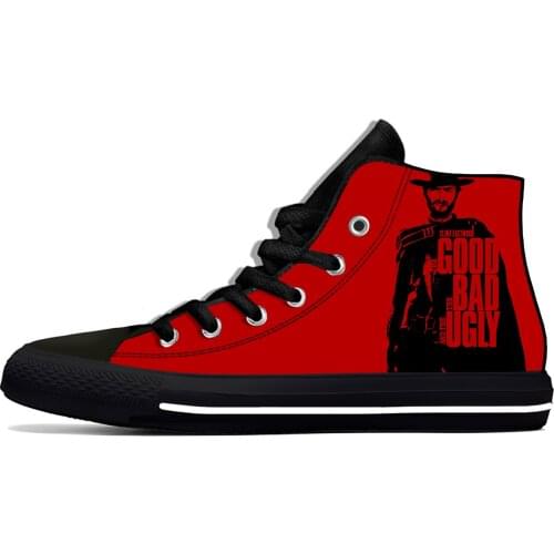 The Good the Bad and Ugly Blondie Angel Eyes Cool Casual Cloth Shoes High Top Lightweight Breathable 3D Print Men Women Sneakers