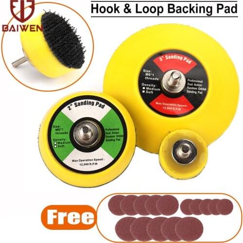1 2 3 Inch Hook & Loop Back-up Pad Round DA Sander Backing Plate M6*1 Thread Grinder Abrasive Power Tools Accessories