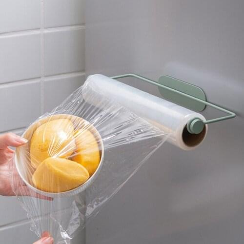 Kitchen Paper Towel Rack Iron Hanging Rack Oil Absorbing Paper Fresh-keeping Storage Rack Hole Free Lazy Rag Roll Paper Rack