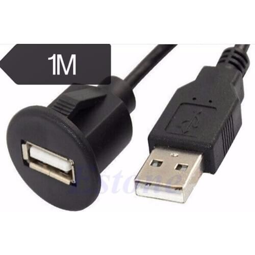 Hot Selling 1m Car Dash Board Mount USB 2.0 A Male To A Female Socket Extension Panel Cable jul24