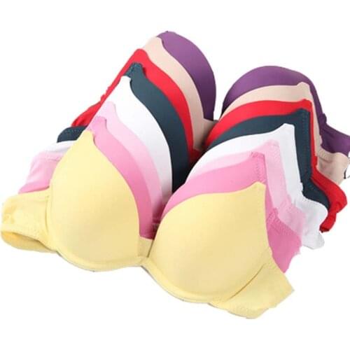 Hot new lady style back small chest girl bra 100% Cotton Bust Push Up Bra underwire Gather chest sexy bra for Strudents AB Cup