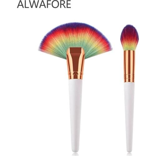 GUJHUI best Makeup Brushes Super Soft Large/Samll Fan Cosmetic Make Up Tool Foundation Powder Contour Highlighter Brush