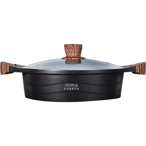 Maifan stone mandarin pot induction cooker suitable for non-stick hot pot basin edge furnace home large-capacity shabu-shabu ske